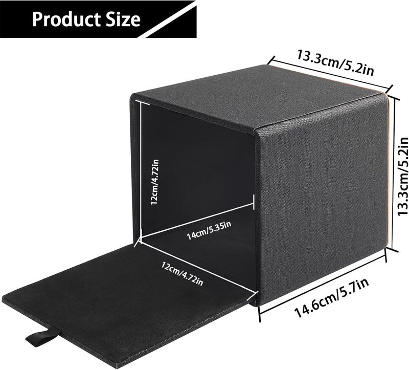XNONE Tissue Box Cover Square Tissue Box Holder PU Leather Facial Organizer with Magnetic Bottom,Decorative Napkin Caddy for Vanity Dresser Night Stand Table Countertop Home Office Car,Black - Image 3